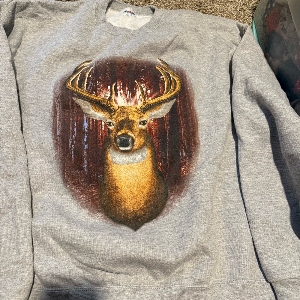 Jerzees Gray Fleece-Lined Sweatshirt